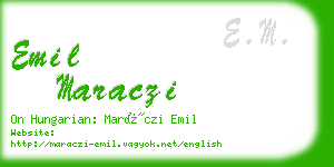 emil maraczi business card
